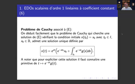 EDOs scalaires d'ordre 1 linéaires à coefficient constant