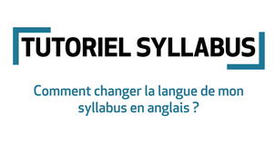 Comment changer la langue de mon syllabus en anglais ?