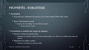 Les propriétés ergonomiques : Amélioration de la robustesse de l'interaction - DUT M2105