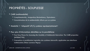 Les propriétés ergonomiques : Amélioration de la souplesse de l'interaction - DUT M2105