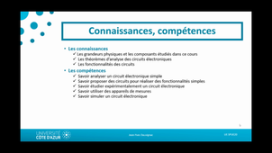 Présentation UE Electronique analogique Licence 1 - portail Sciences et Technologies