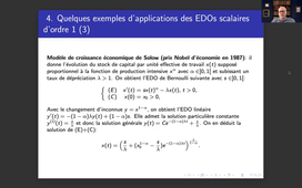 Quelques exemples d’applications des EDOs scalaires d’ordre 1