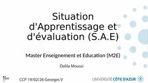 Situation d'apprentissage et d'évaluation (S.A.E) - Dalila Moussi